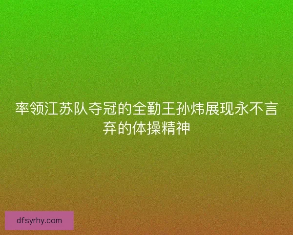 率领江苏队夺冠的全勤王孙炜展现永不言弃的体操精神
